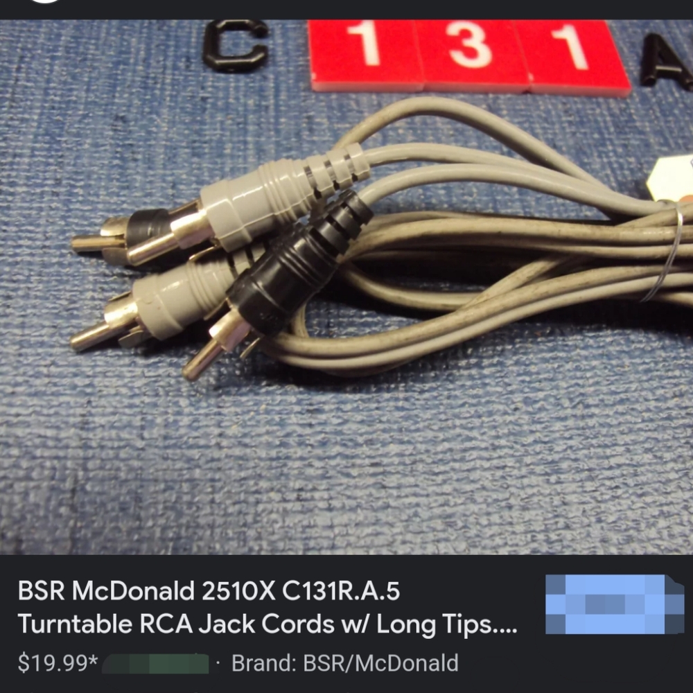RCA jack cords with long tips